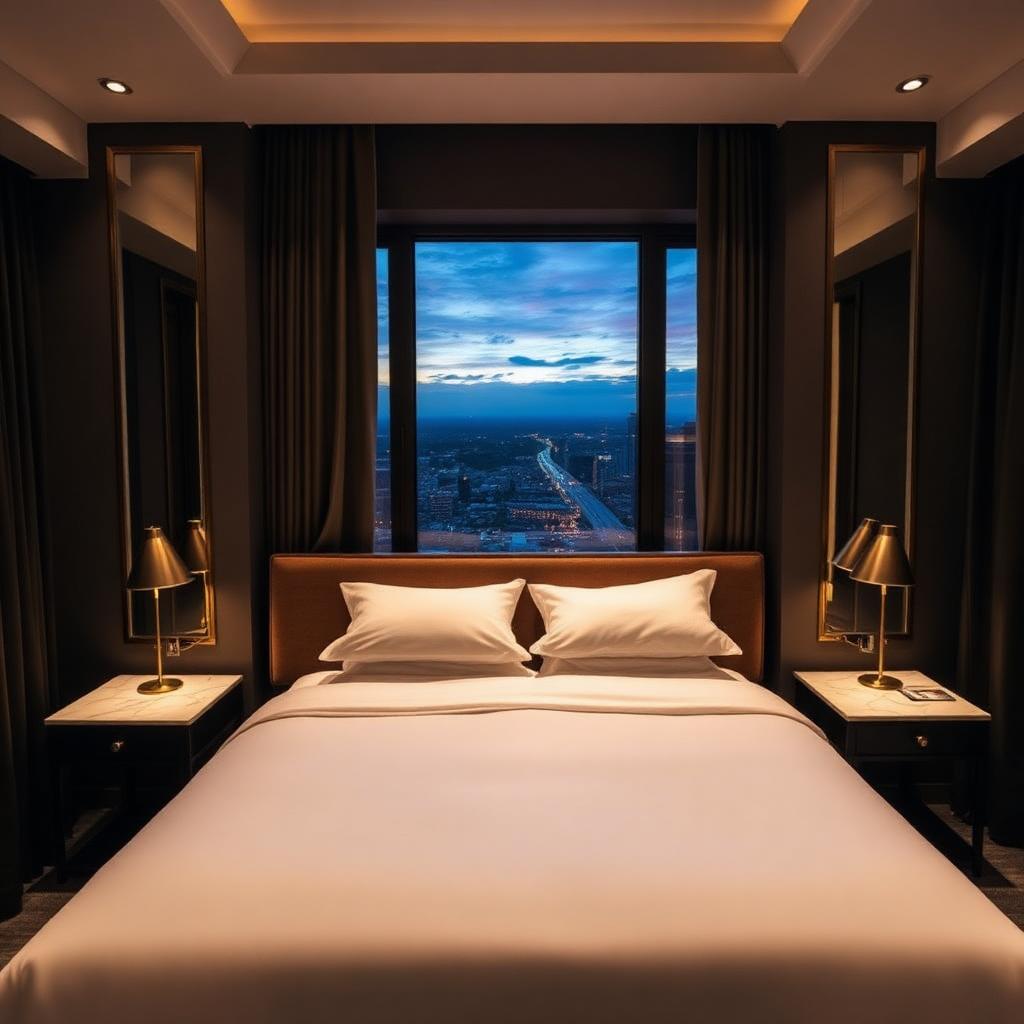 Quarto Superior King com vista noturna